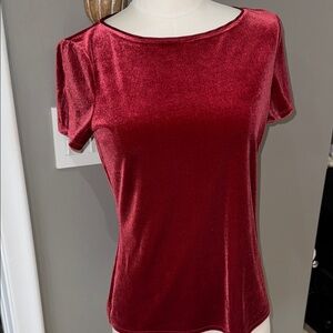 Elegant Red Velvet Women's Top by White House Black Market
